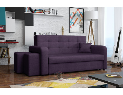 VIVIAN HOME III, pohovka rozkládací s taburety, látka Enjoy 15 fialová