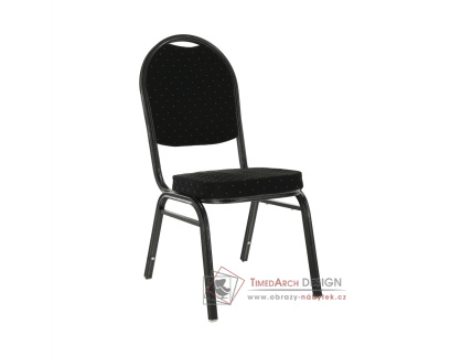 JEFF 2, konferenční - jídelní židle, šedá / látka černá