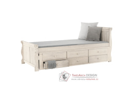 ANTIKO, postel s přistýlkou 90x200cm, antická bílá