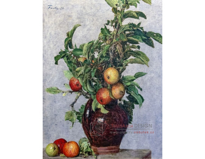 A-4582 Henri Fantin-Latour - Váza s jablky a listy