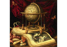 SO XII-475 Carstian Luycks - Zátiší s globusem, knihou, hadem a motýly
