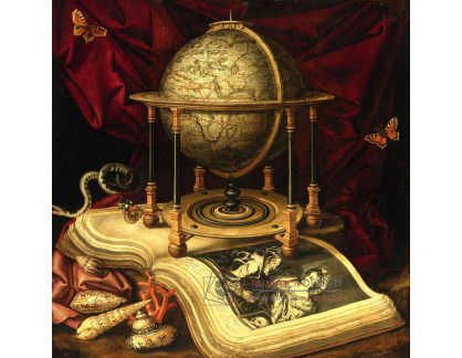 SO XII-475 Carstian Luycks - Zátiší s globusem, knihou, hadem a motýly