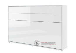 REBECCA BC-05, výklopná postel široká 120x200cm, bílá / bílý lesk