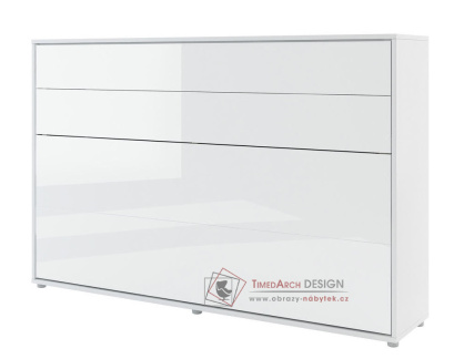 REBECCA BC-05, výklopná postel široká 120x200cm, bílá / bílý lesk