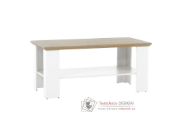 LEON MZ17, konferenční stolek 120x60cm, bílá / dub grand