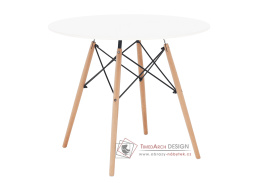 GAMIN NEW 60, jídelní stůl pr. 90cm, přírodní / bílá