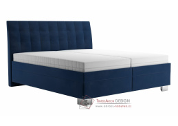 SARA, čalouněná postel 160x200cm, látka modrá / matrace IVANA PLUS
