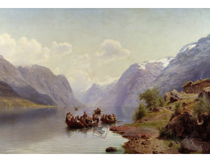 A-7491 Johan Fredrik Eckersberg - Svatební doprovod na fjordu Hardanger