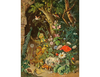A-8556 Franz Xaver Pieler - Květina s ještěrkou na okraji lesa