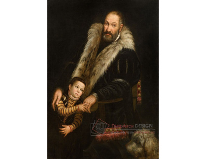 DDSO-2695 Giovanni Antonio Fasolo - Portrét muže s dítětem a psem
