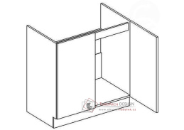 GOBI, dolní skříňka 2-dveřová pod dřez D80ZL, šedý popel / dub sonoma