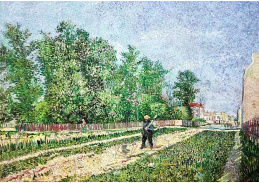 VR2-237 Vincent van Gogh - Silnice na okraji Paříže, s mužskou postavou s lopatou