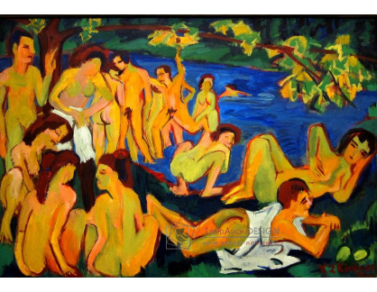 VELK 102 Ernst Ludwig Kirchner - Koupající se lidé v Moritzburgu