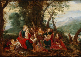 DDSO-371 Abraham Govaerts a Louis de Caulery - Madonna s dítětem a anděly v zalesněné říční krajině
