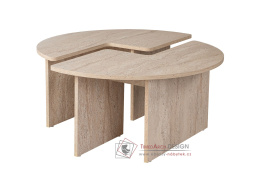 MOIRA, konferenční stolek pr. 90cm, traventin