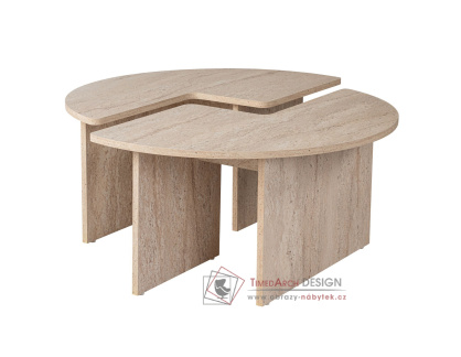 MOIRA, konferenční stolek pr. 90cm, traventin