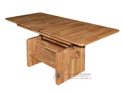 K611 IGOR, konferenční - jídelní stůl rozkládací 120-160x65cm, dubový masiv