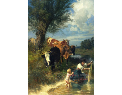 KO V-235 Rudolf Koller - Krávy a pradlena u řeky