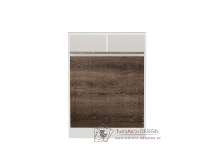 BRACKED, jídelní stůl sklápěcí 71x70cm, bílá / ořech