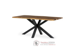 HT-F4618 OLW, jídelní stůl 180x90cm, černý lak / staré dřevo