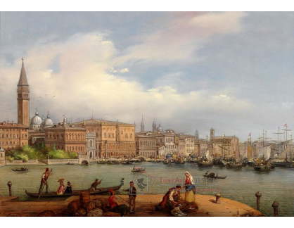 DDSO-1546 Carlo Canella - Pohled na Dóžecí palác z Dogana v Benátkách