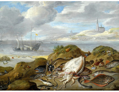 SO XIV-449 Jan van Kessel - Zátiší s mořskými plody