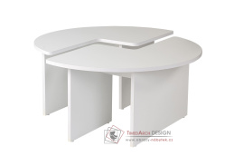 MOIRA, konferenční stolek pr. 90cm, bílá