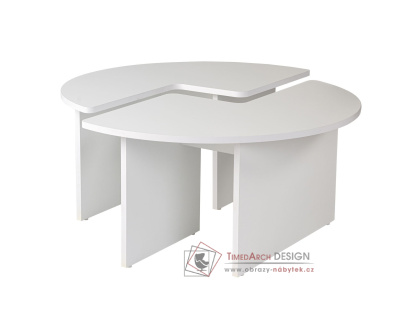 MOIRA, konferenční stolek pr. 90cm, bílá