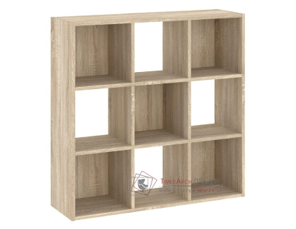 CARINO, regál 9-ti policový, dub sonoma