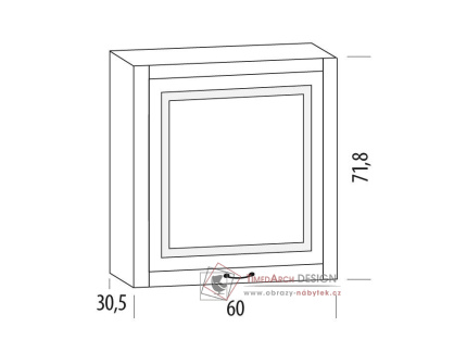 CHARLOTTA, horní skříňka 1-dveřová 60B, výběr provedení
