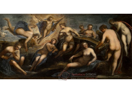 A-3884 Tintoretto - Apollo a koncert múz