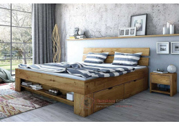 L602 TINA, postel se zásuvkami 180x200cm, dub přírodní