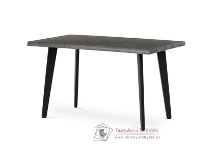 HT-F4413 GREY, jídelní stůl 130x80cm, černý lak / dub šedý