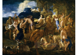 VF118 Nicolas Poussin - Bacchanal, Bacchus a Ariadna