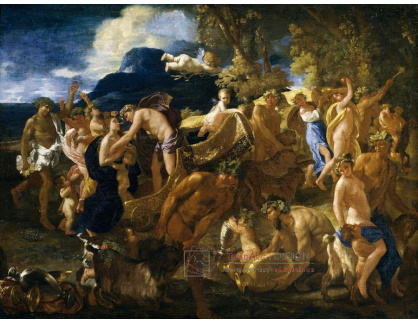 VF118 Nicolas Poussin - Bacchanal, Bacchus a Ariadna