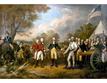 VU133 John Trumbull - Kapitulace britského generála Johna Burgoyne u Saratogy, 17. října 1777