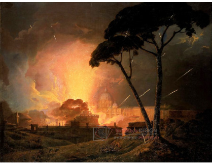 SO IX 454 Joseph Wright - Výroční ohňostroj na hradu Sant Angelo v Římě