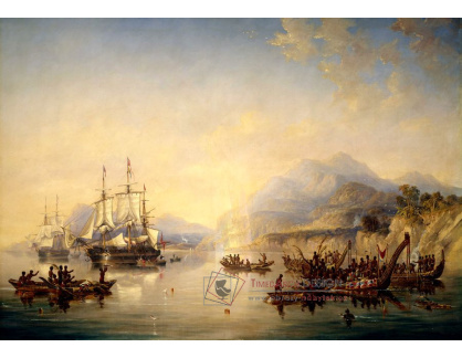 A-3131 William Hodges - Erebus a Terror na Novém Zélandu v srpnu 1841