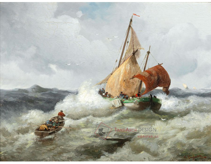DDSO-4708 Adolf Kaufmann - Rybářské lodě v bouři