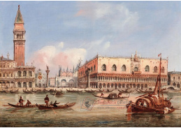 DDSO-4890 Carlo Grubacs - Benátky, Piazzetta a Dóžecí palác při pohledu z Bacino di San Marco