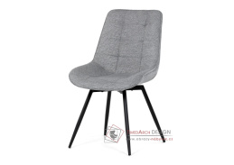 HC-T1130 GREY2, jídelní otočná židle, černá / látka šedá