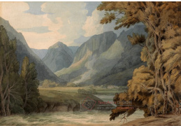 SO III-11 Francis Towne - Pohled na Borrowdale a Rosthwaite