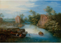 DDSO-753 Jan Brueghel - Říční krajina s lodí a postavami