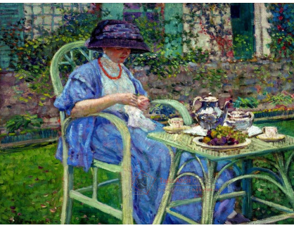 SO IV-344 Frederick Carl Frieseke - Snídaně v zahradě