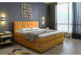 SIVARA, čalouněná postel 160x200cm, látka TERRA 48 hořčicově žlutá