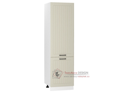 INGRID, skříň 2-dveřová na vestavnou lednici D60LOP/L, bílá / coffee