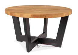 CONO B, konferenční stolek pr. 80cm, černá / dubový masiv