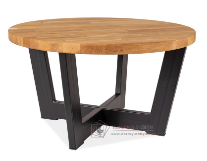 CONO B, konferenční stolek pr. 80cm, černá / dubový masiv