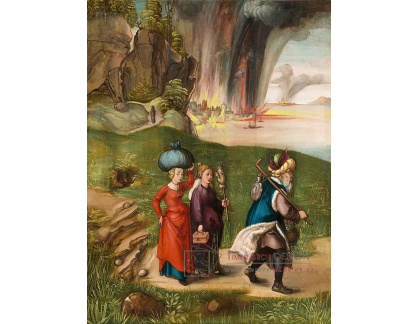R12-39 Albrecht Dürer - Útěk Lota a jeho dcer ze Sodomy