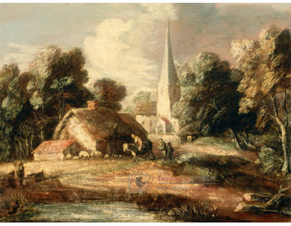 SO XIV-171 Thomas Gainsborough - Krajina s kostelem a chalupou